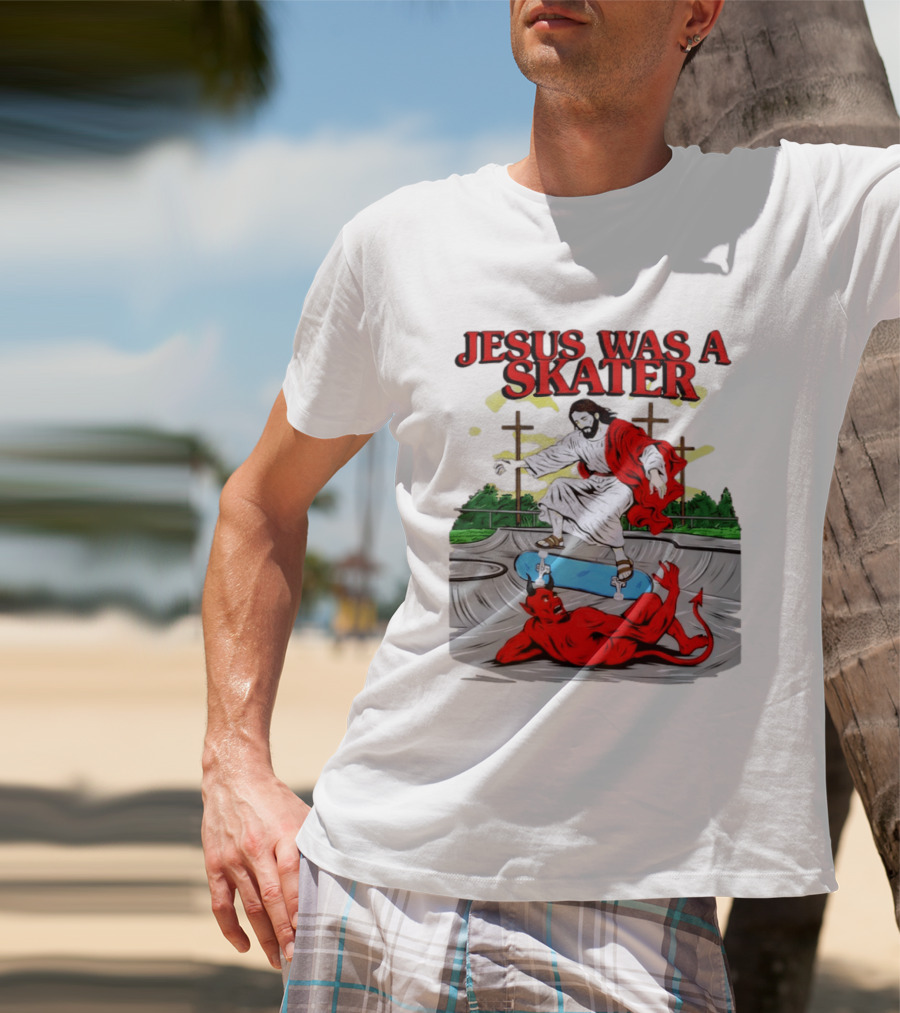 Jesus Was A Skater Vs. Devil Skatepark Showdown T-Shirt