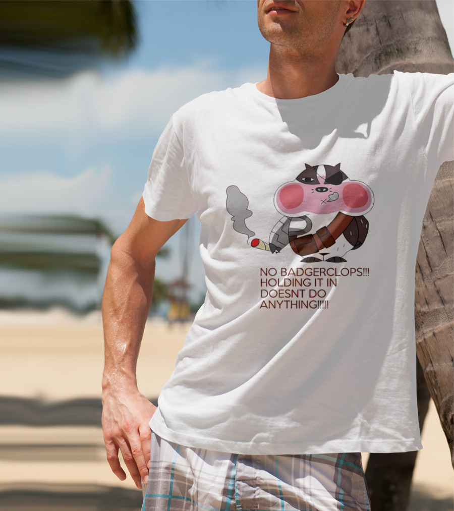 No Badgerclops Holding It In Doesn't Do Anything Smoking Cartoon T-Shirt