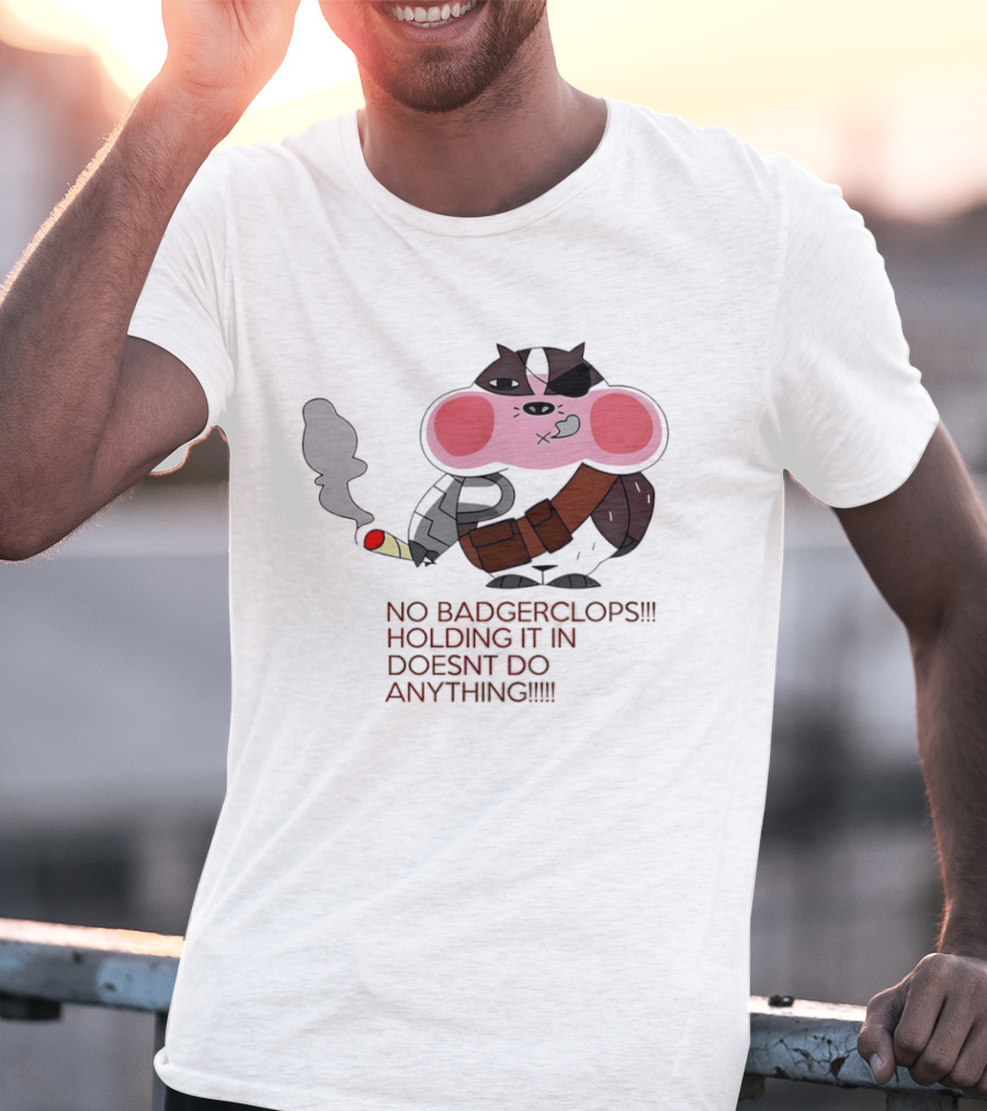 No Badgerclops Holding It In Doesn't Do Anything Smoking Cartoon T-Shirt