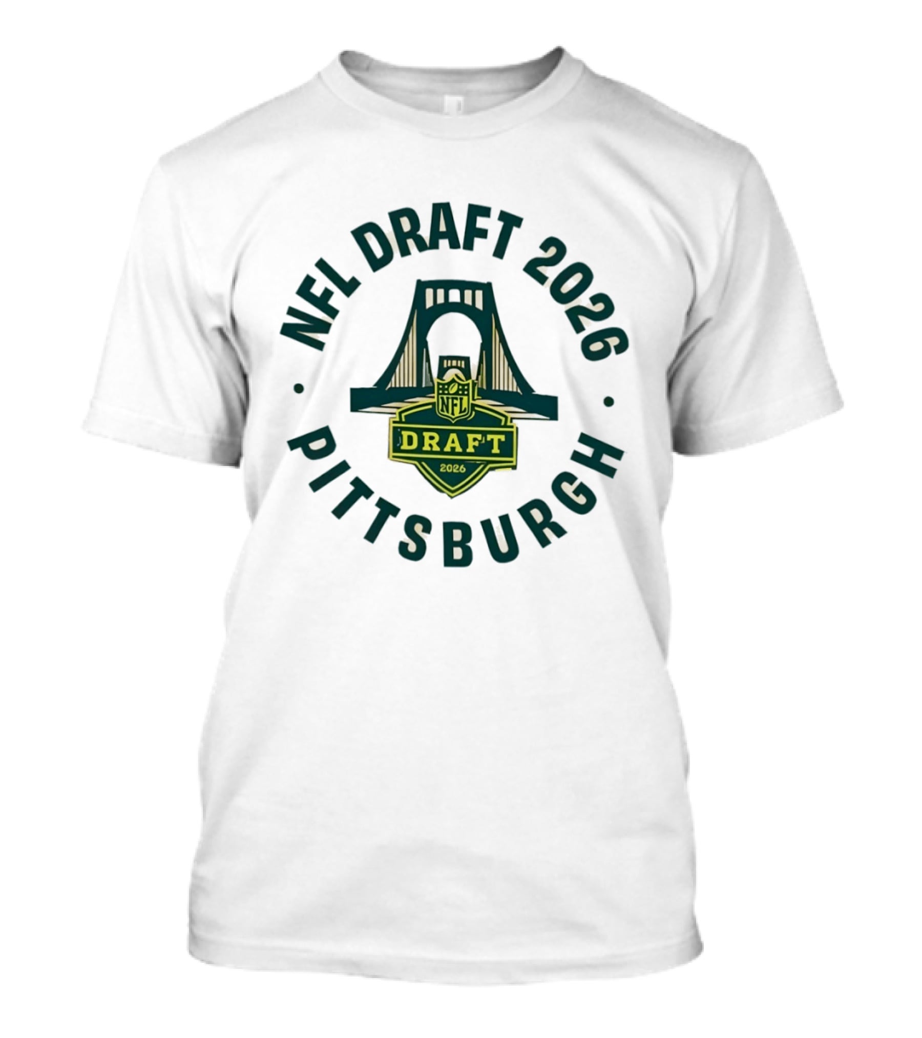 NFL Draft 2026 Pittsburgh Logo Bridge Green T-Shirt