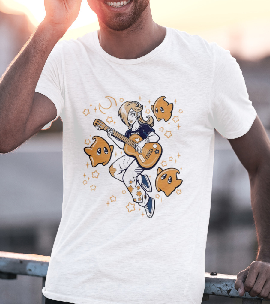 Rosalina And Lumalee Acoustic Remix Guitar Stars And Moons T-Shirt