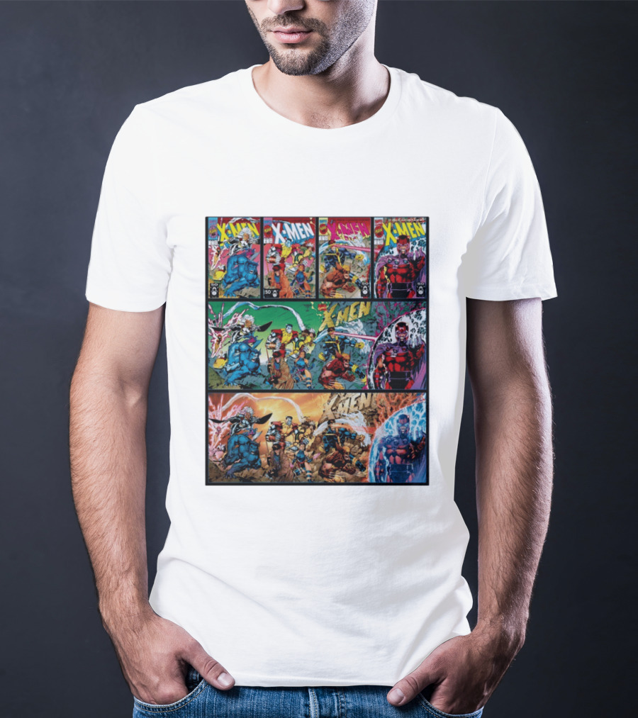 X Men The Animated Series Marvel Comics Classic Covers Wolverine Magneto Cyclops Storm T-Shirt