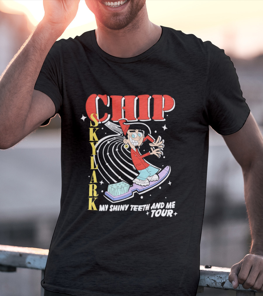Chip Skylark My Shiny Teeth And Me Tour Musical Cartoon Character Retro Toothbrush Dance T-Shirt