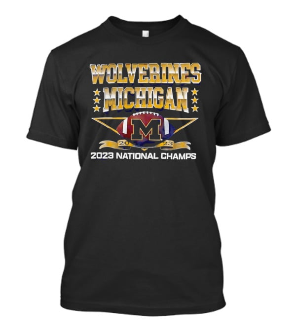 Michigan Wolverines 2023 National Champs Football M T-Shirt