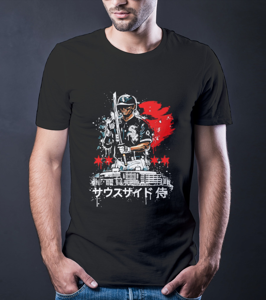 Southside Samurai Chicago White Sox Baseball Japanese Art Stadium Batting Samurai T-Shirt
