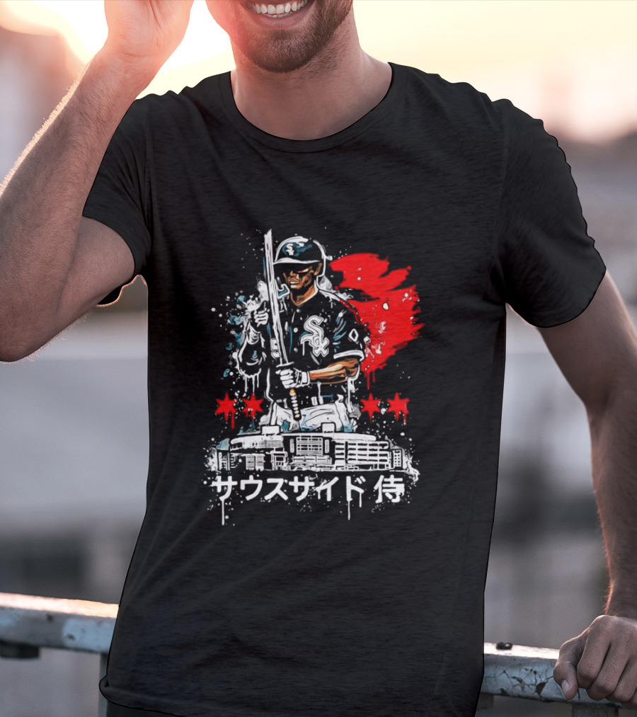 Southside Samurai Chicago White Sox Baseball Japanese Art Stadium Batting Samurai T-Shirt