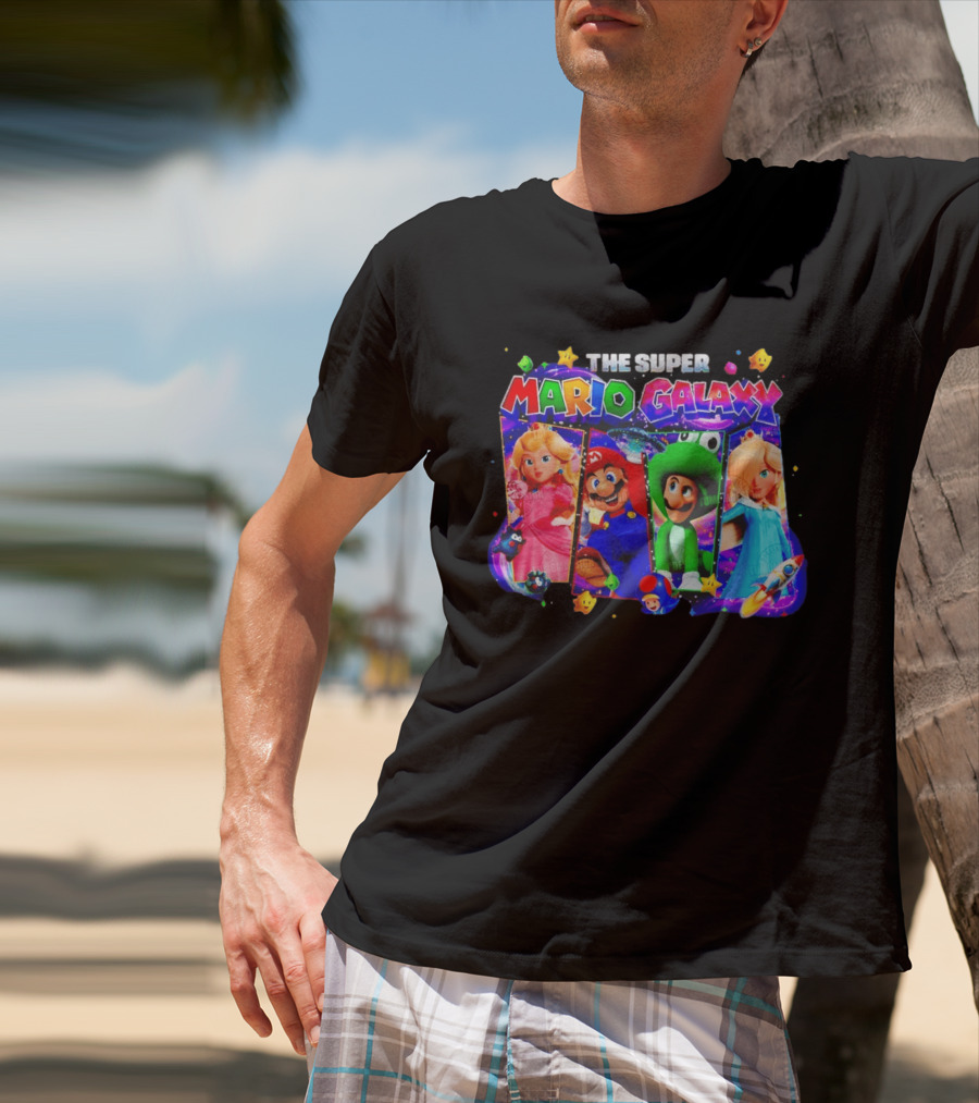 The Super Mario Galaxy Movie Characters Gamer Space Adventure T-Shirt