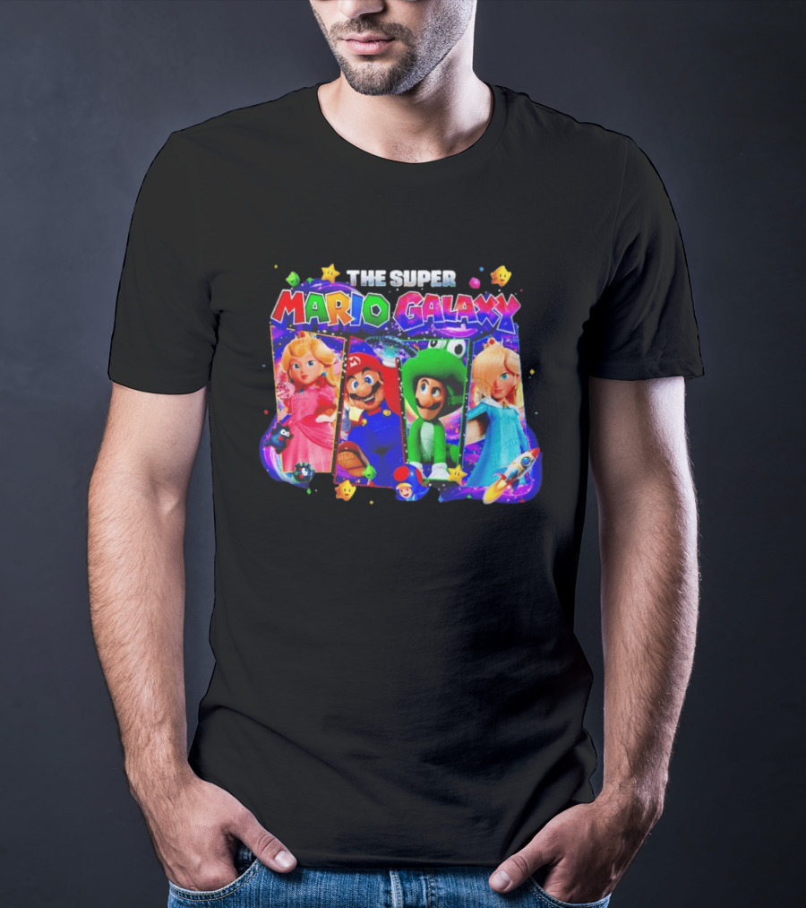 The Super Mario Galaxy Movie Characters Gamer Space Adventure T-Shirt