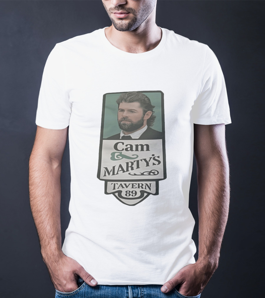Cam Marty's Tavern 89 Retro Style With Bearded Man T-Shirt