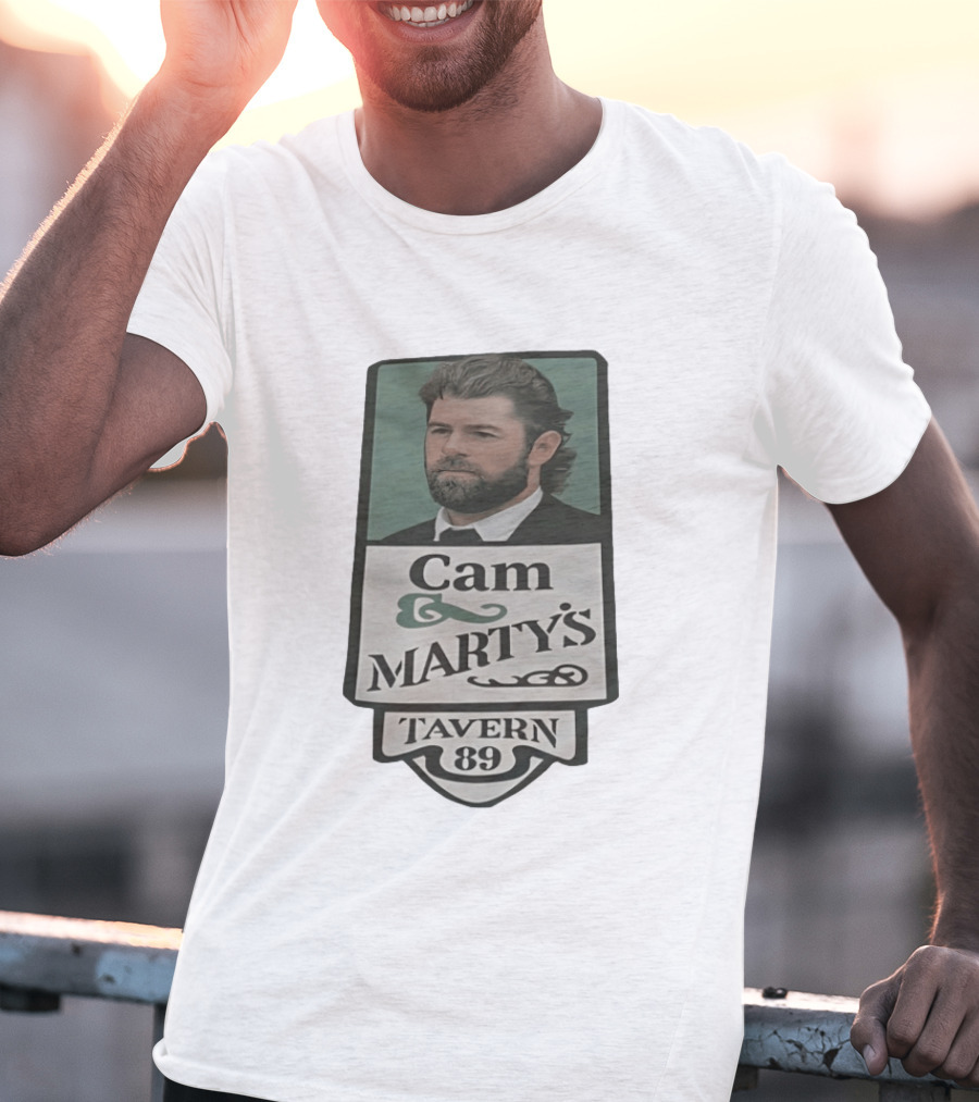 Cam Marty's Tavern 89 Retro Style With Bearded Man T-Shirt