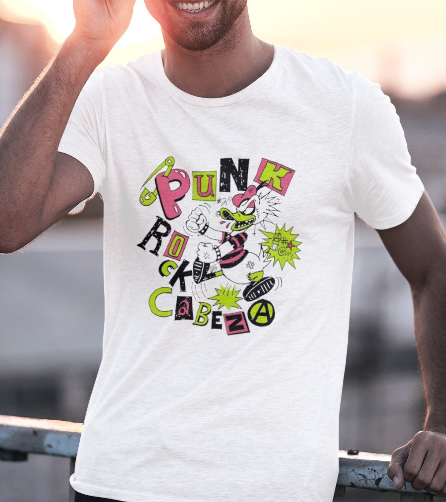 Generación Punk Rock Cabeza Spiked Duck Cartoon Explosion T-Shirt