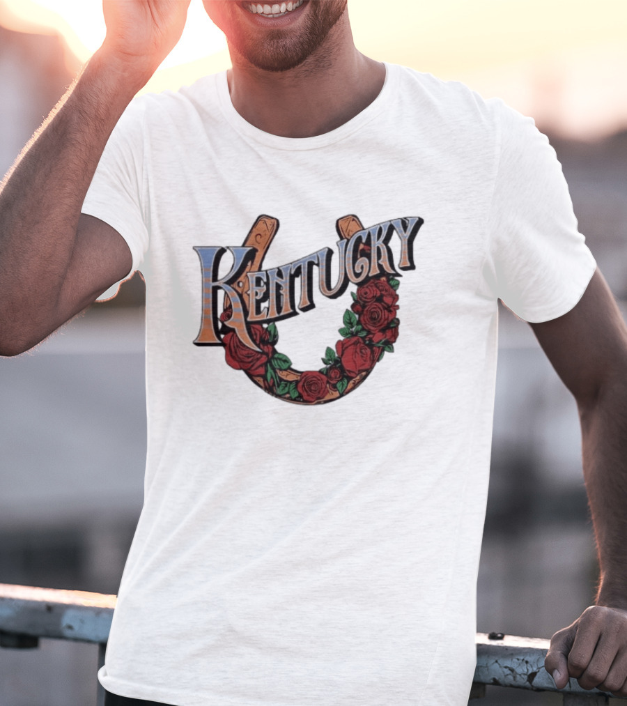 Kentucky Race For The Roses Horseshoe Rose Wreath T-Shirt