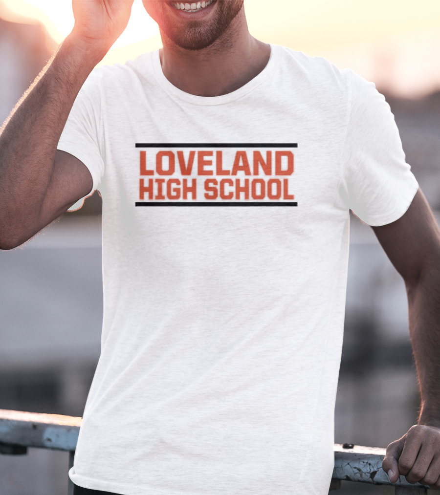 Loveland High School Red Lettering Bold Block T-Shirt