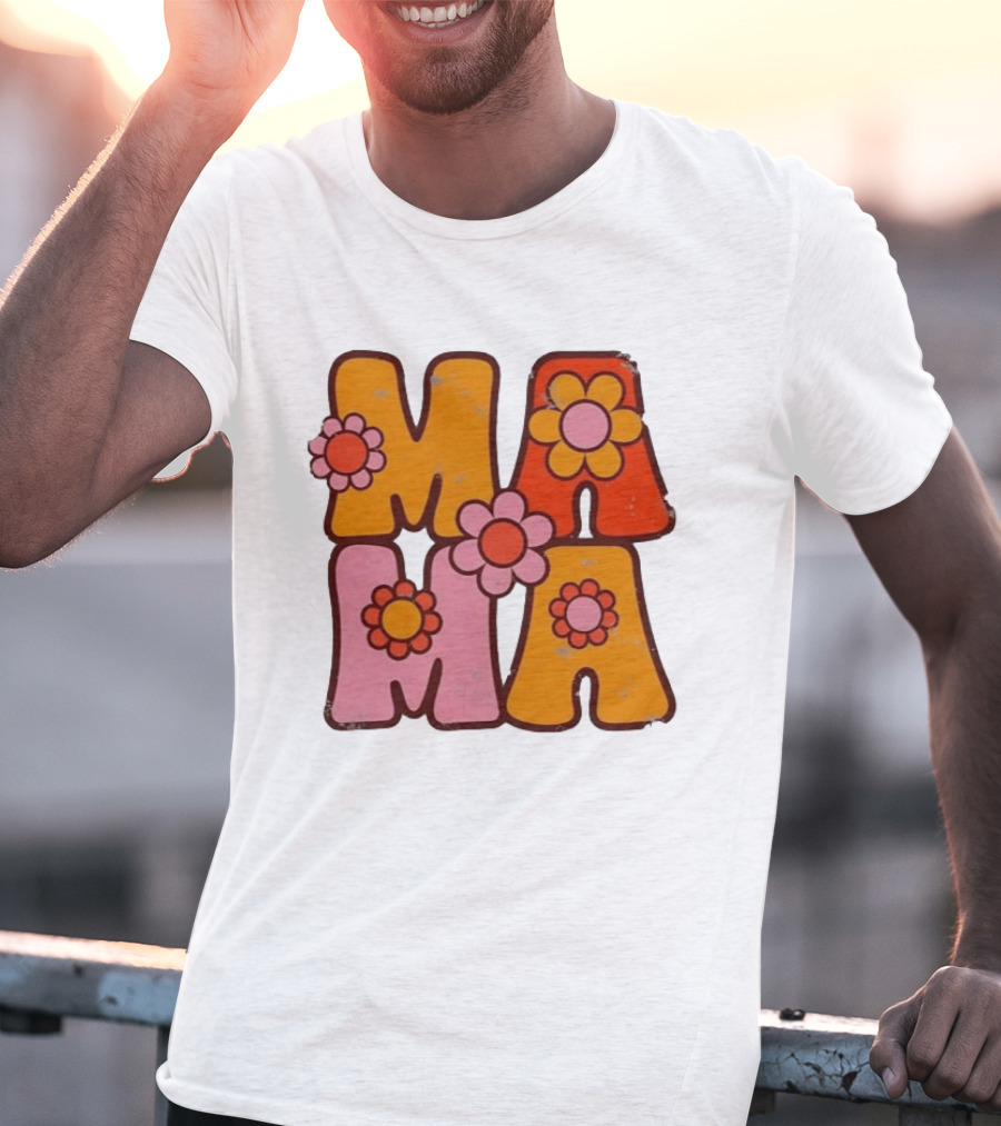 Mama Flower Power Retro Mother's Day Vintage Florals T-Shirt