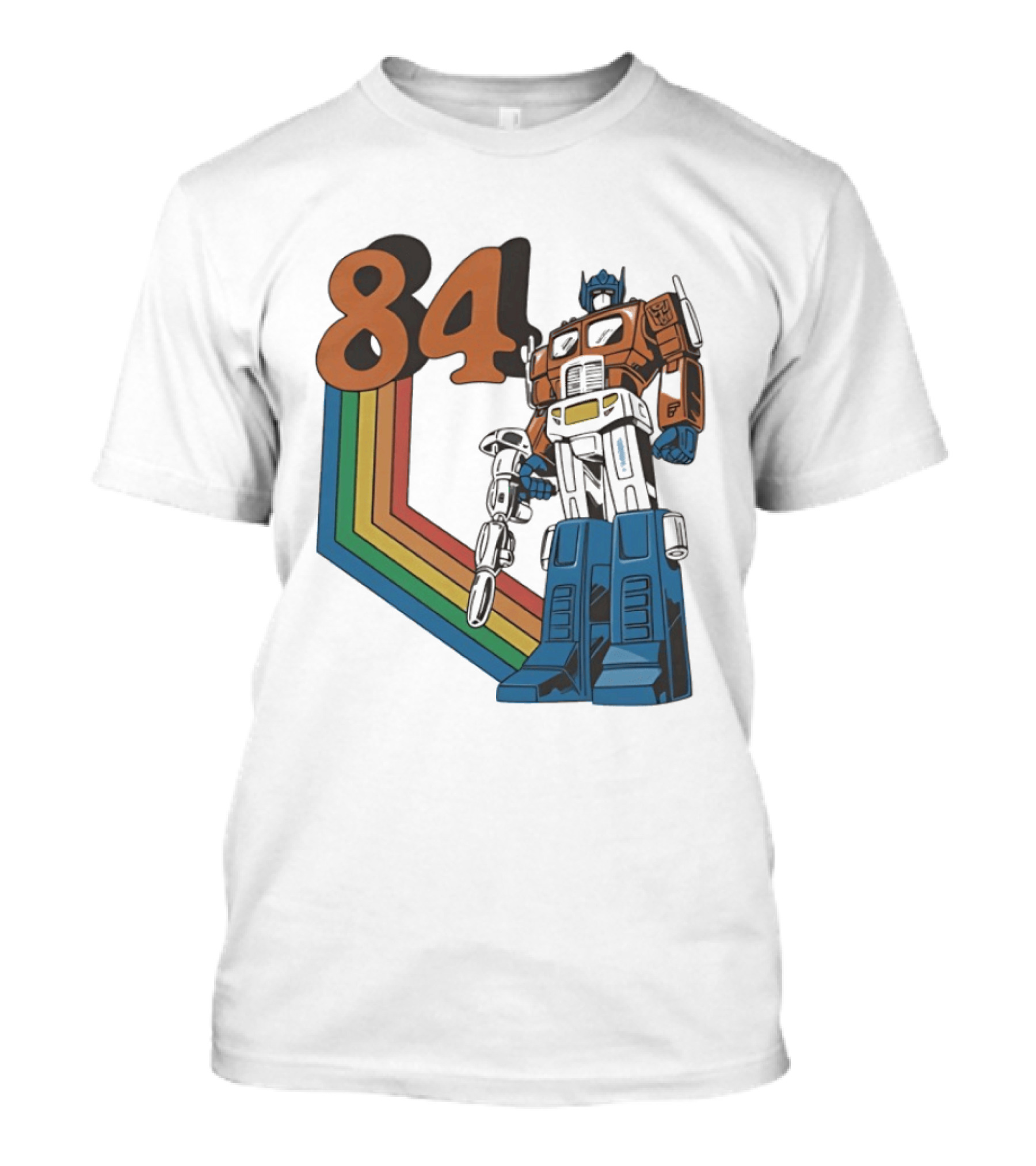 Optimus Prime 84 Retro Transformers Rainbow T-Shirt