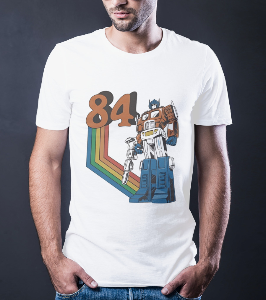 Optimus Prime 84 Retro Transformers Rainbow T-Shirt
