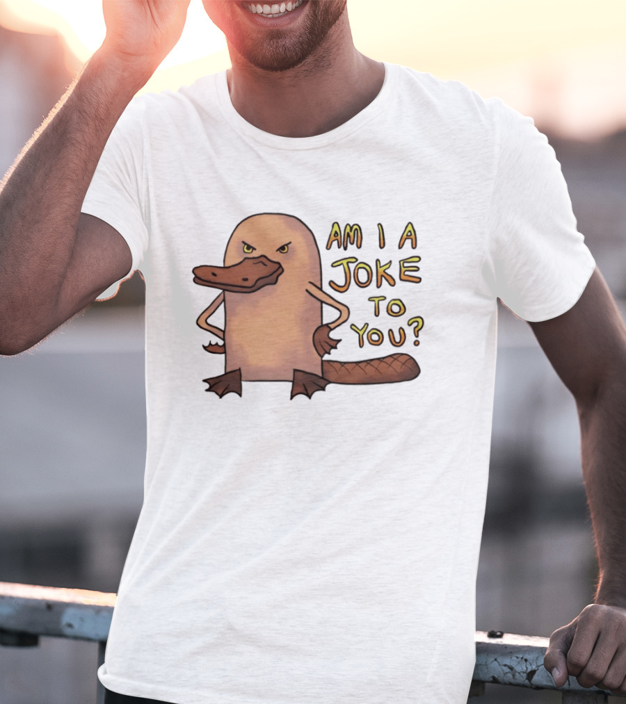 Platypus Am I A Joke To You? Cartoon Style Angry Expression T-Shirt