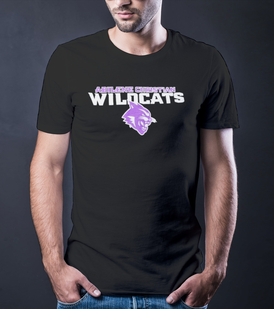 Abilene Christian Wildcats Purple Wildcat Head T-Shirt