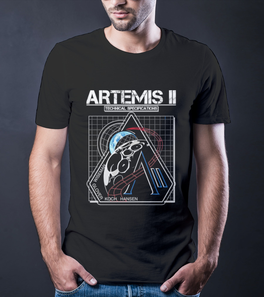 Artemis II NASA Mission Patch Wiseman Glover Koch Hansen T-Shirt