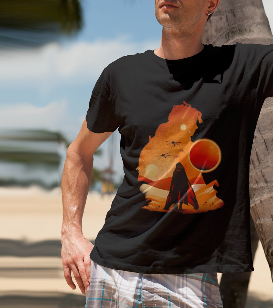 Dune The Final Sand Battle Epic Desert Scene With Hero And Sun T-Shirt