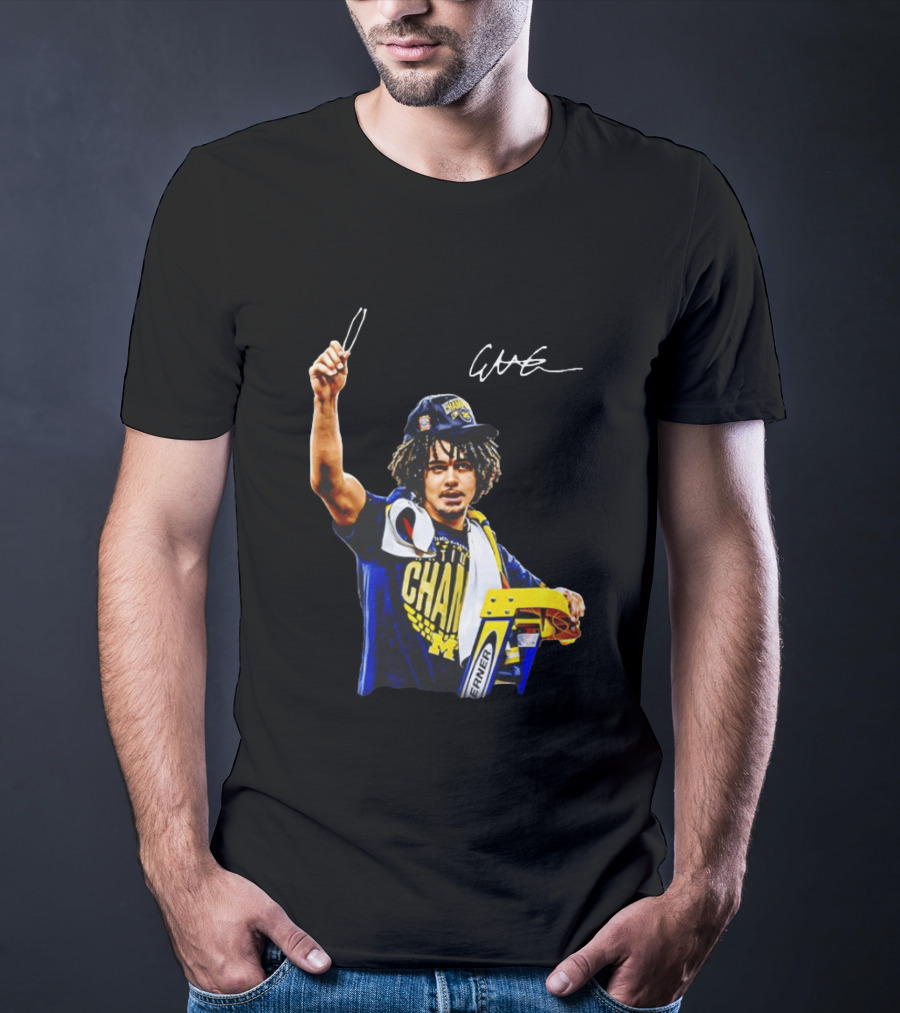 Elliot Cadeau Michigan Wolverines Natty Champ Victory Celebration T-Shirt