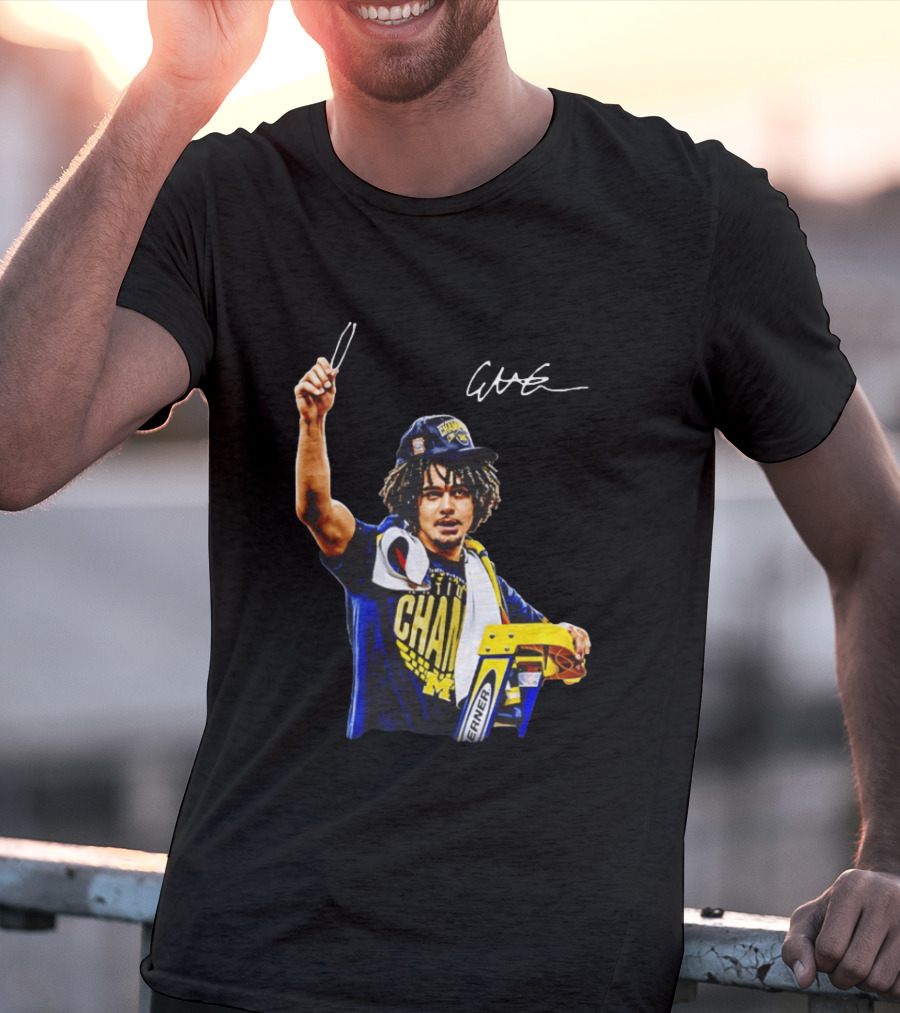 Elliot Cadeau Michigan Wolverines Natty Champ Victory Celebration T-Shirt