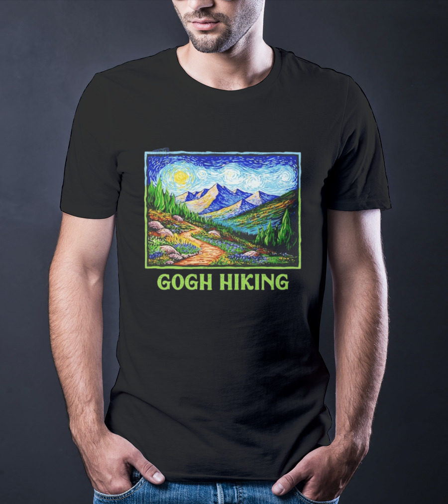 Van Gogh Starry Night Hiking Adventure T-Shirt