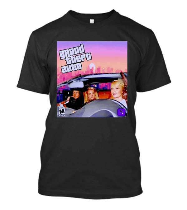 Grand Theft Auto Cover Paris And Britney Driving T-Shirt