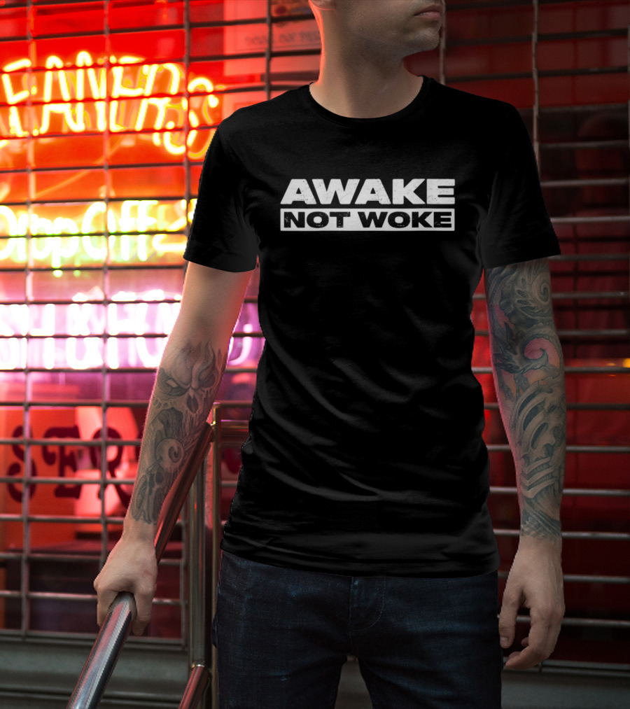 Awake Not Woke Unwoke Freedom Meme Women's Fashion T-Shirt