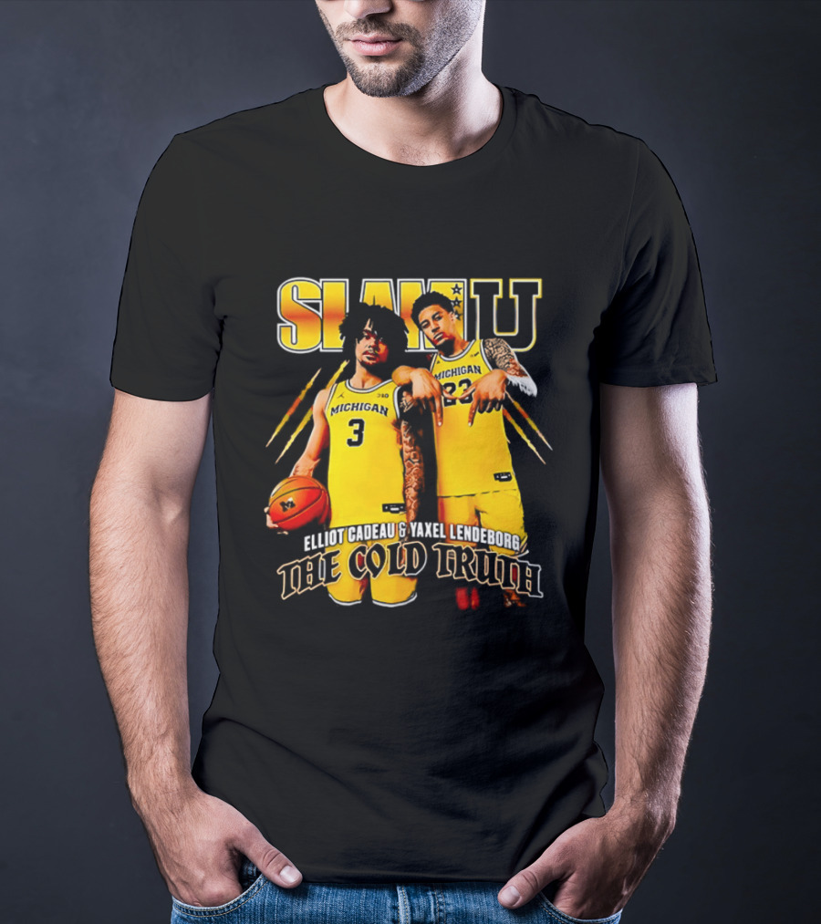 SLAMU Michigan Wolverines Yaxel Lendeborg And Elliot Cadeautee The Cold Truth T-Shirt