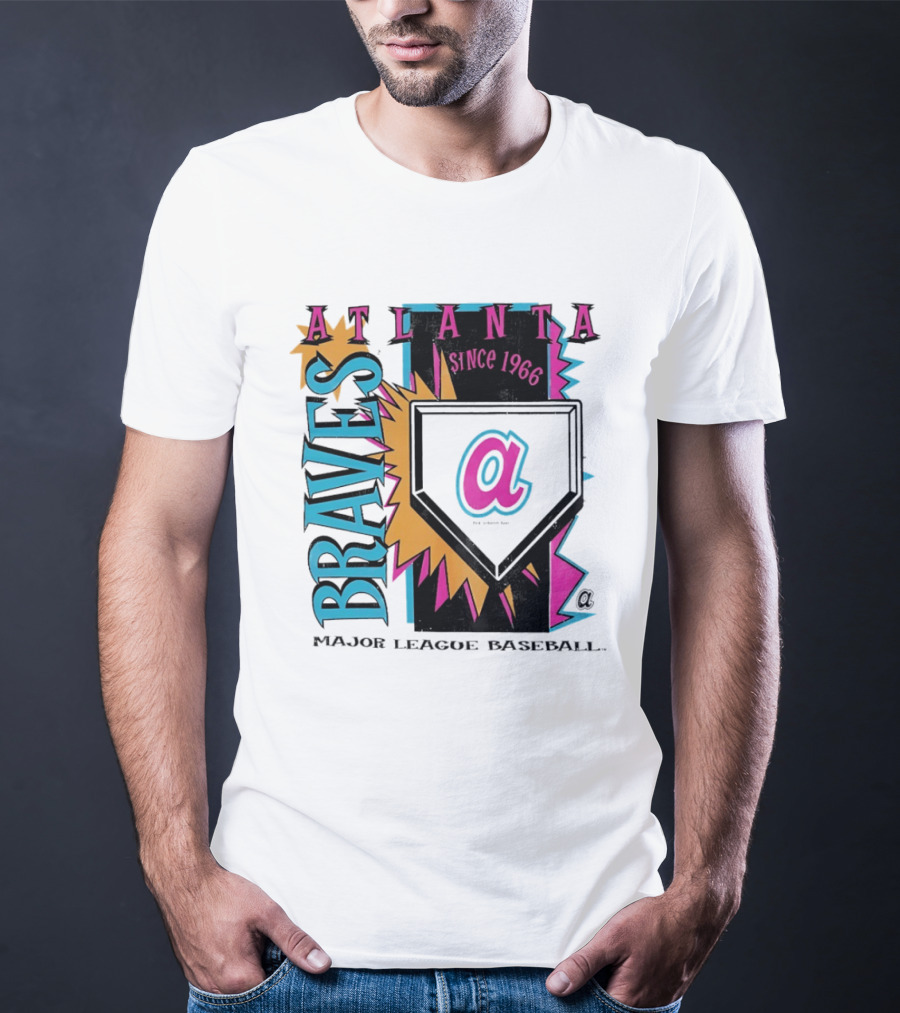 Atlanta Braves Major League Baseball Cooperstown Neon Field Since 1966 T-Shirt