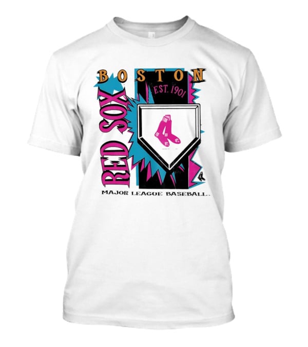 Boston Red Sox Major League Baseball Neon Cooperstown Est 1901 T-Shirt