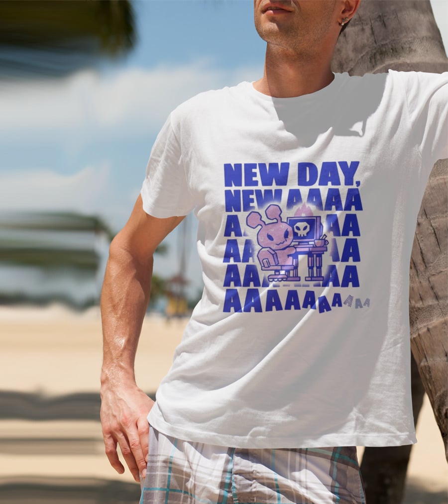 New Day New AAAAA Bunny Computer Screen T-Shirt