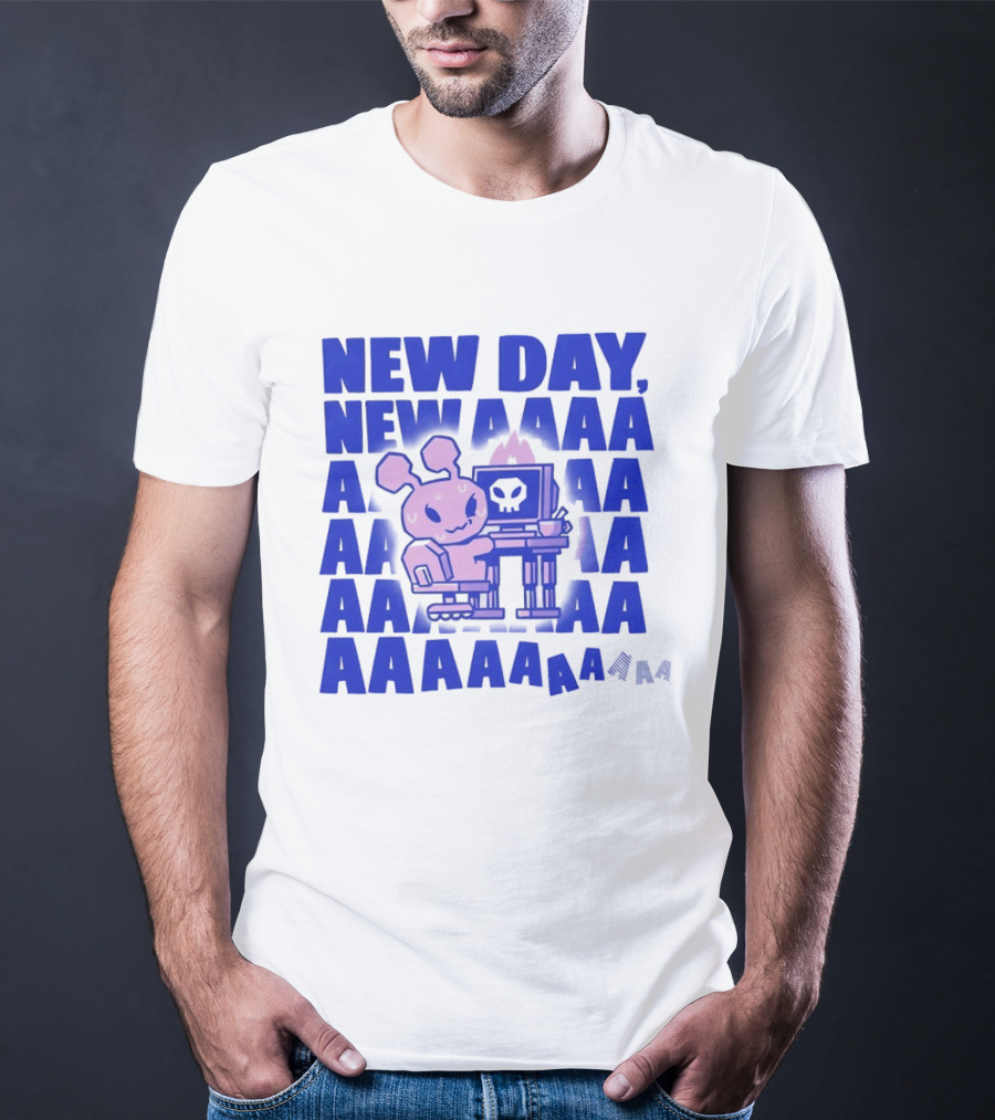 New Day New AAAAA Bunny Computer Screen T-Shirt