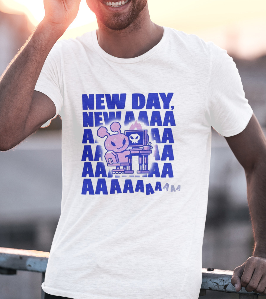 New Day New AAAAA Bunny Computer Screen T-Shirt