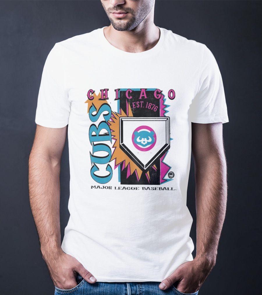 Chicago Cubs Major League Baseball Cooperstown Neon Field Est 1876 T-Shirt