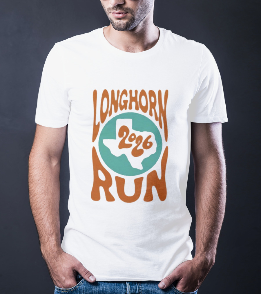 Texas Longhorn Run 2026 Event Logo With State T-Shirt