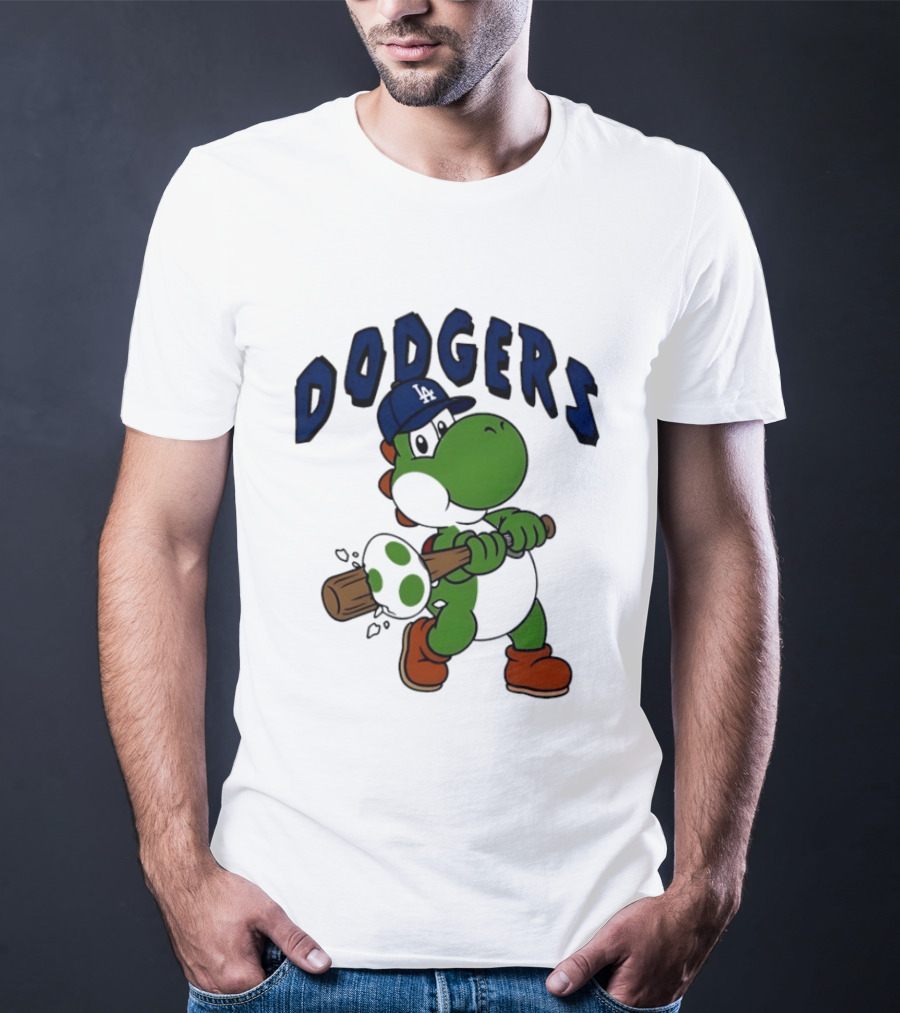 Los Angeles Dodgers Yoshi Baseball Batting Egg T-Shirt