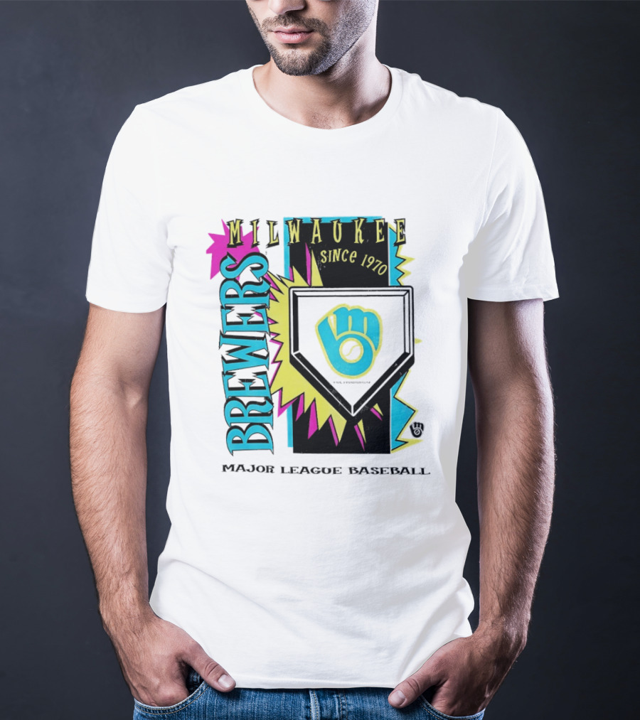 Milwaukee Brewers Major League Baseball Cooperstown Neon Since 1970 T-Shirt