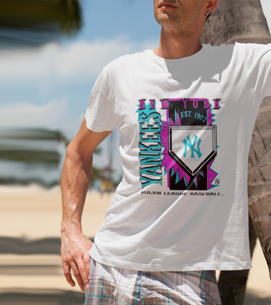 New York Yankees MLB Cooperstown Neon Field Est 1903 Major League Baseball T-Shirt