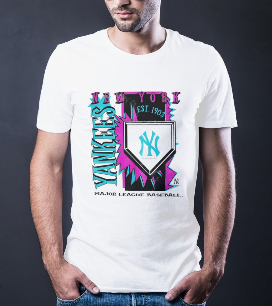 New York Yankees MLB Cooperstown Neon Field Est 1903 Major League Baseball T-Shirt