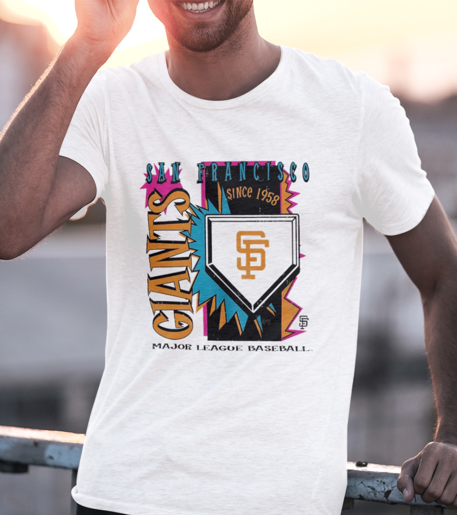 San Francisco Giants Major League Baseball Since 1958 Neon Cooperstown Field Shock T-Shirt
