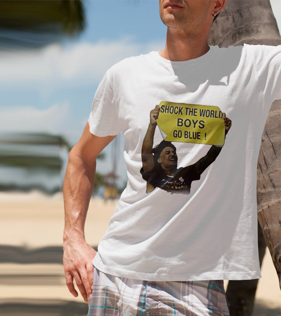 Shock The World Boys Go Blue Michigan Wolverines Basketball 2026 T-Shirt