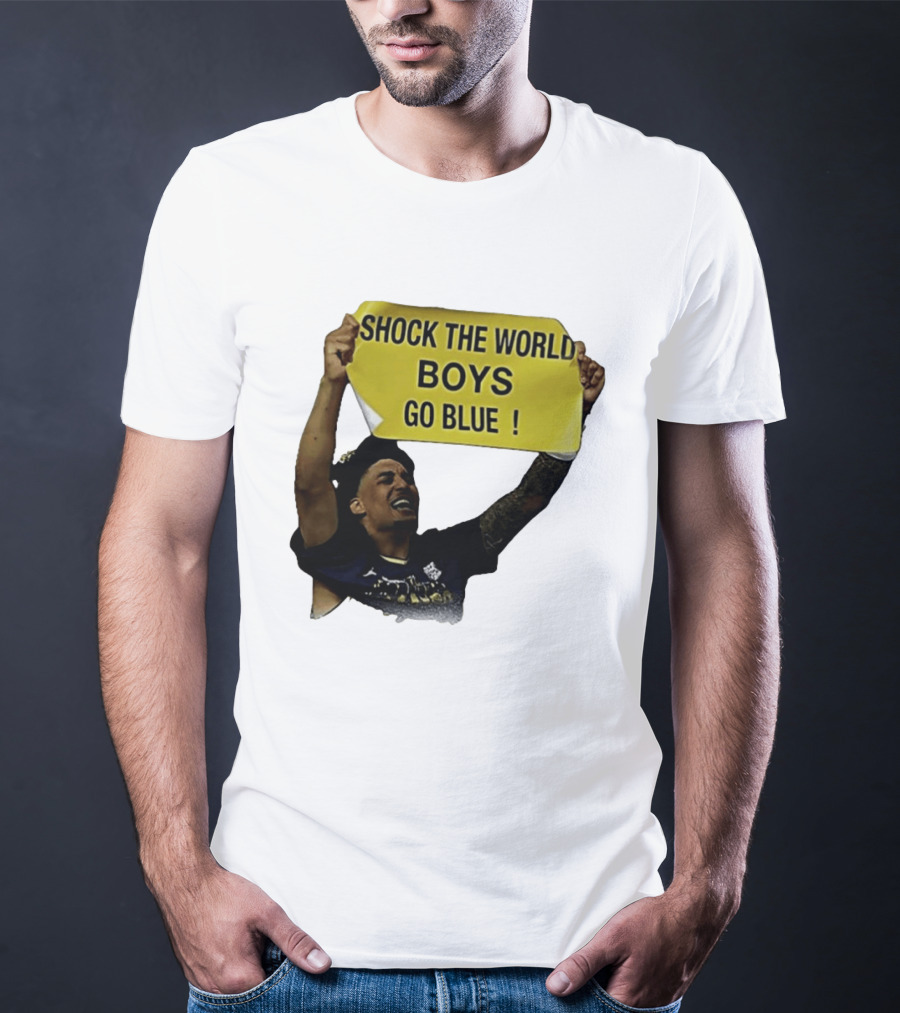 Shock The World Boys Go Blue Michigan Wolverines Basketball 2026 T-Shirt