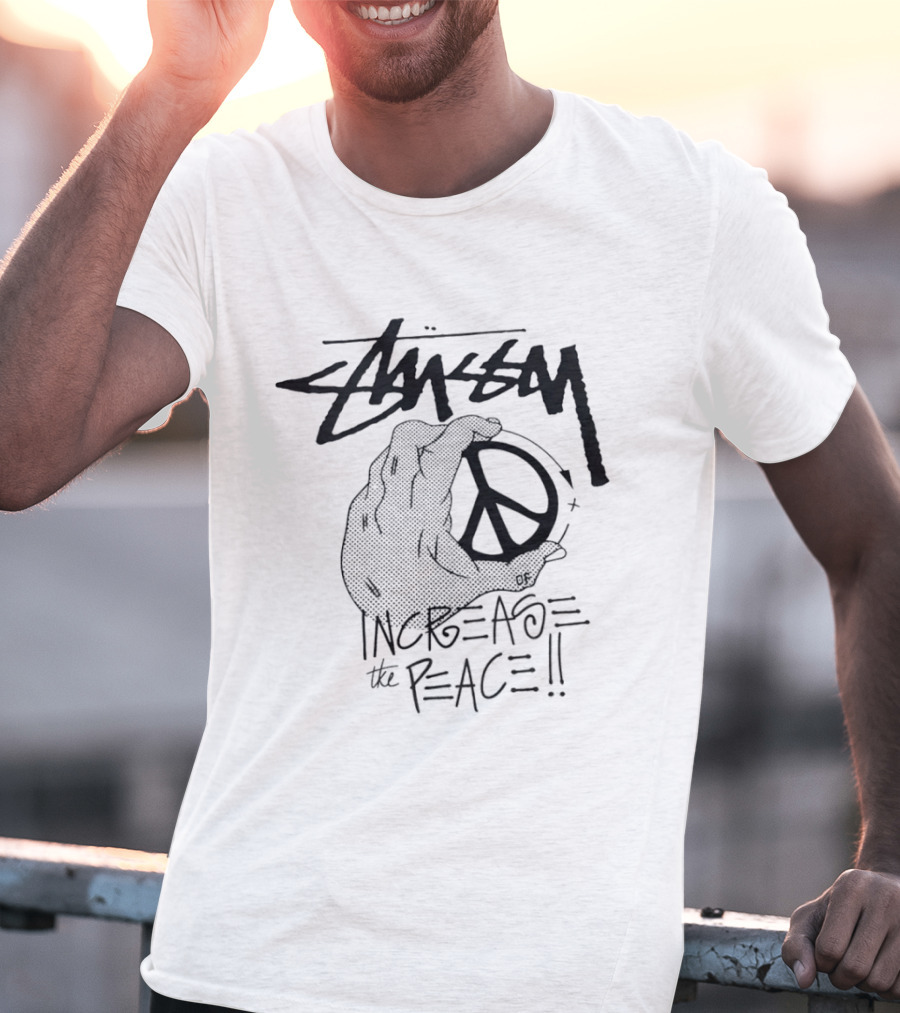 Stussy Increase The Peace Hand Holding Peace T-Shirt