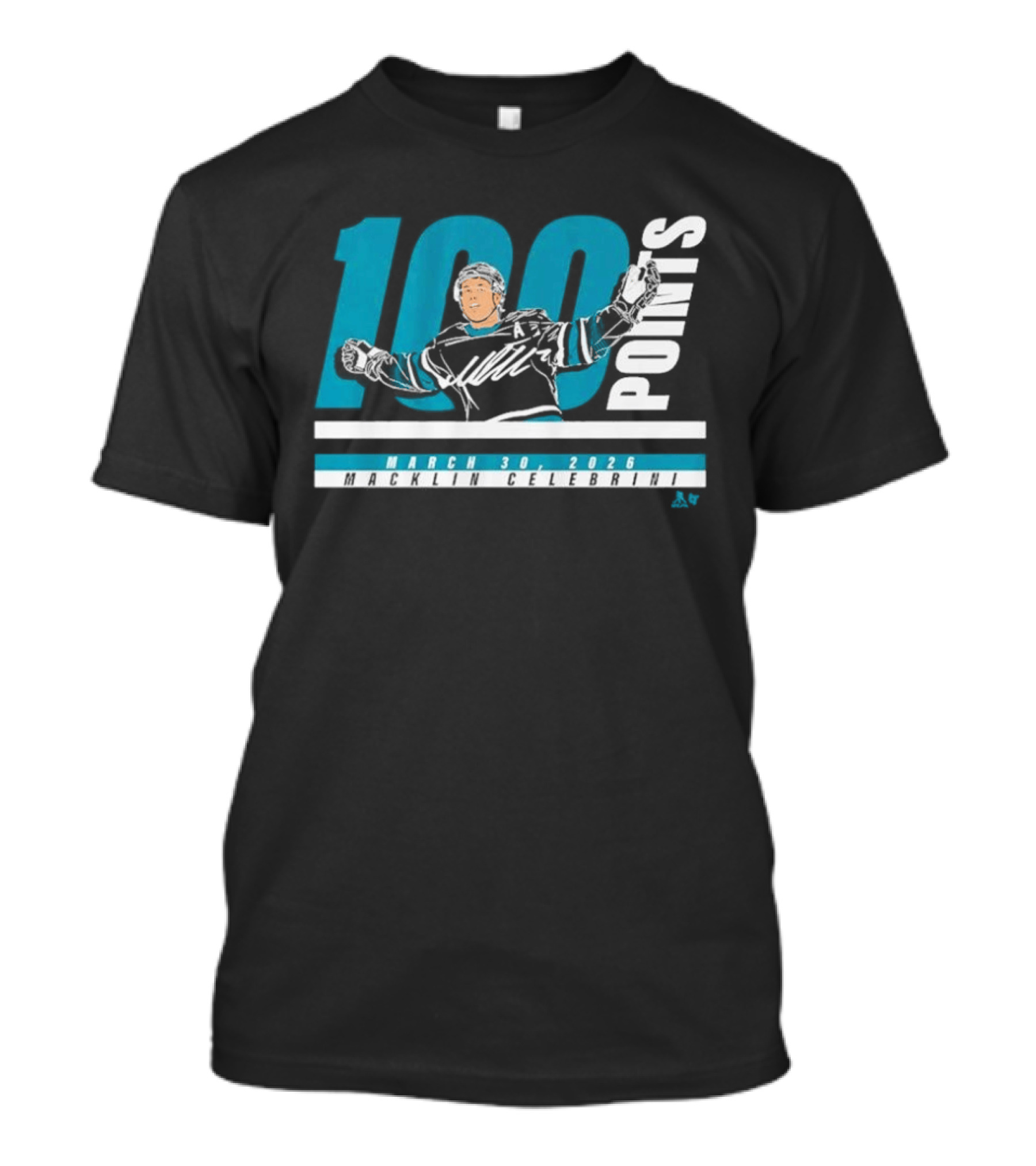 Macklin Celebrini 100 Points March 30 2026 T-Shirt