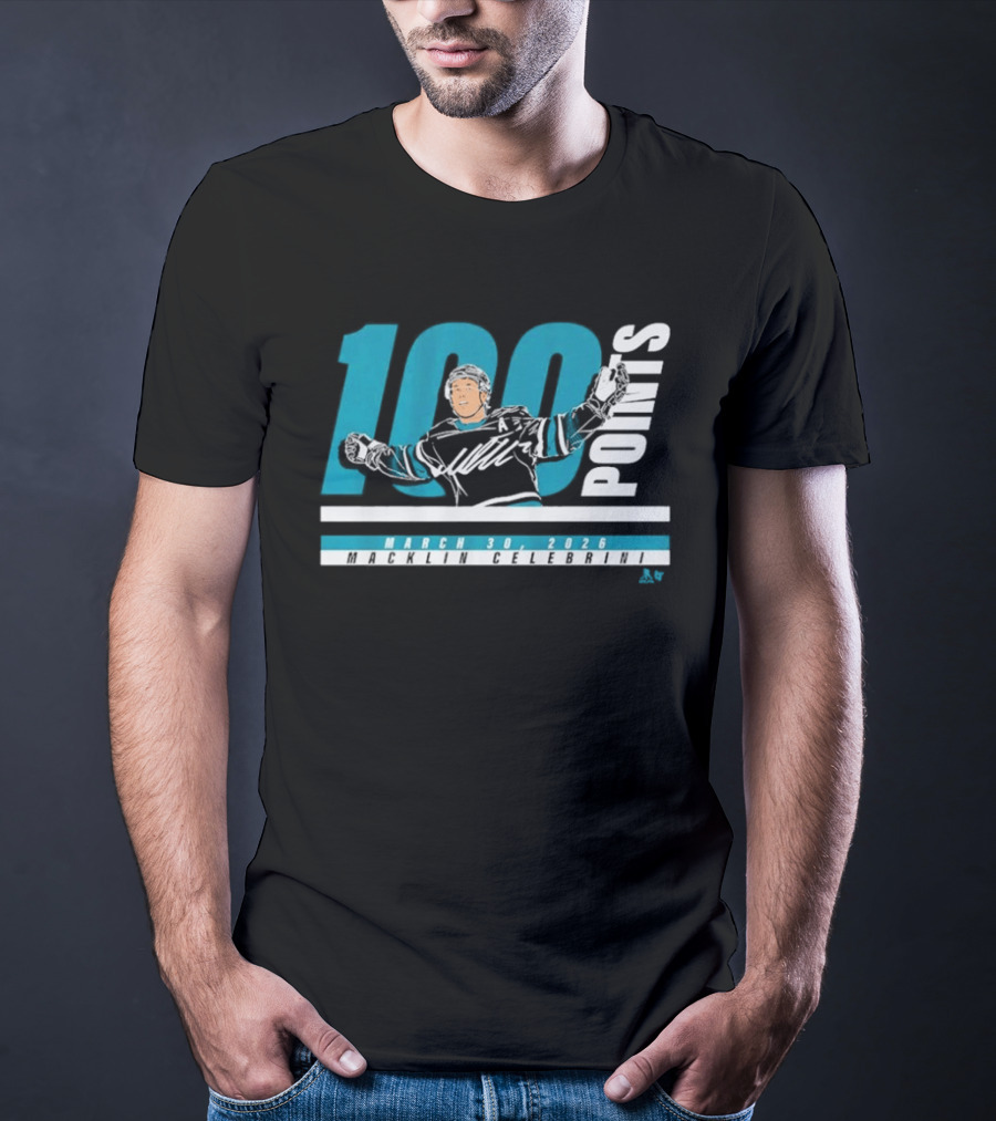 Macklin Celebrini 100 Points March 30 2026 T-Shirt