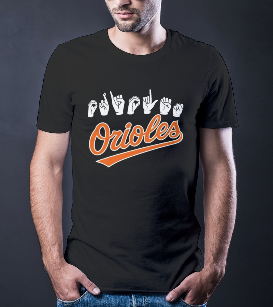 Orioles Sign Language Hand Symbol Baltimore Baseball T-Shirt