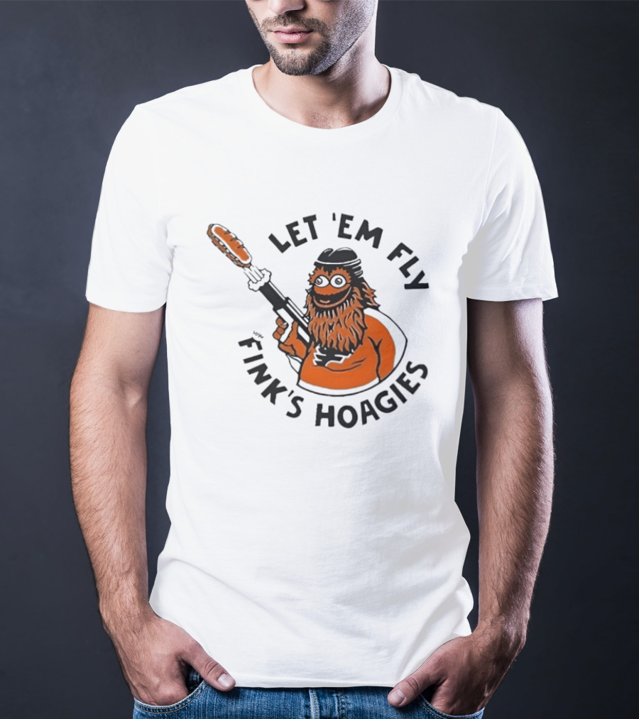 Gritty Flyers Let 'Em Fly Fink's Hoagies Philadelphia Hockey T-Shirt