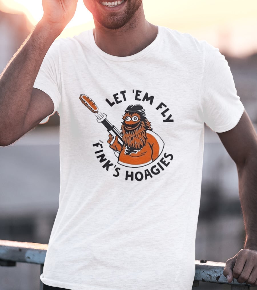 Gritty Flyers Let 'Em Fly Fink's Hoagies Philadelphia Hockey T-Shirt